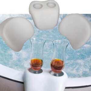 🎯 Whirlpool Gadgets – 2 Neck Pillows + 1 Drink Holder Set Mspa Whirlpool + Other Pools Neck Pillow Head Rests