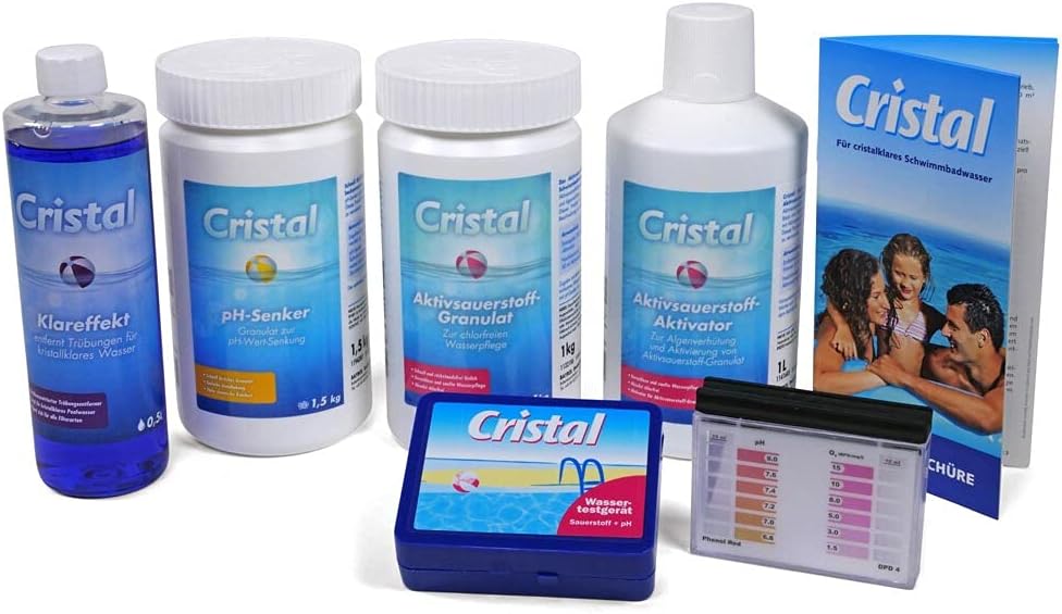 🧼 Zubehör & Pflege – Cristal Pool Care Set Oxygen 4.1 kg - Water Care Starter Set, Grainy, for Chlorine-Free Pool Care