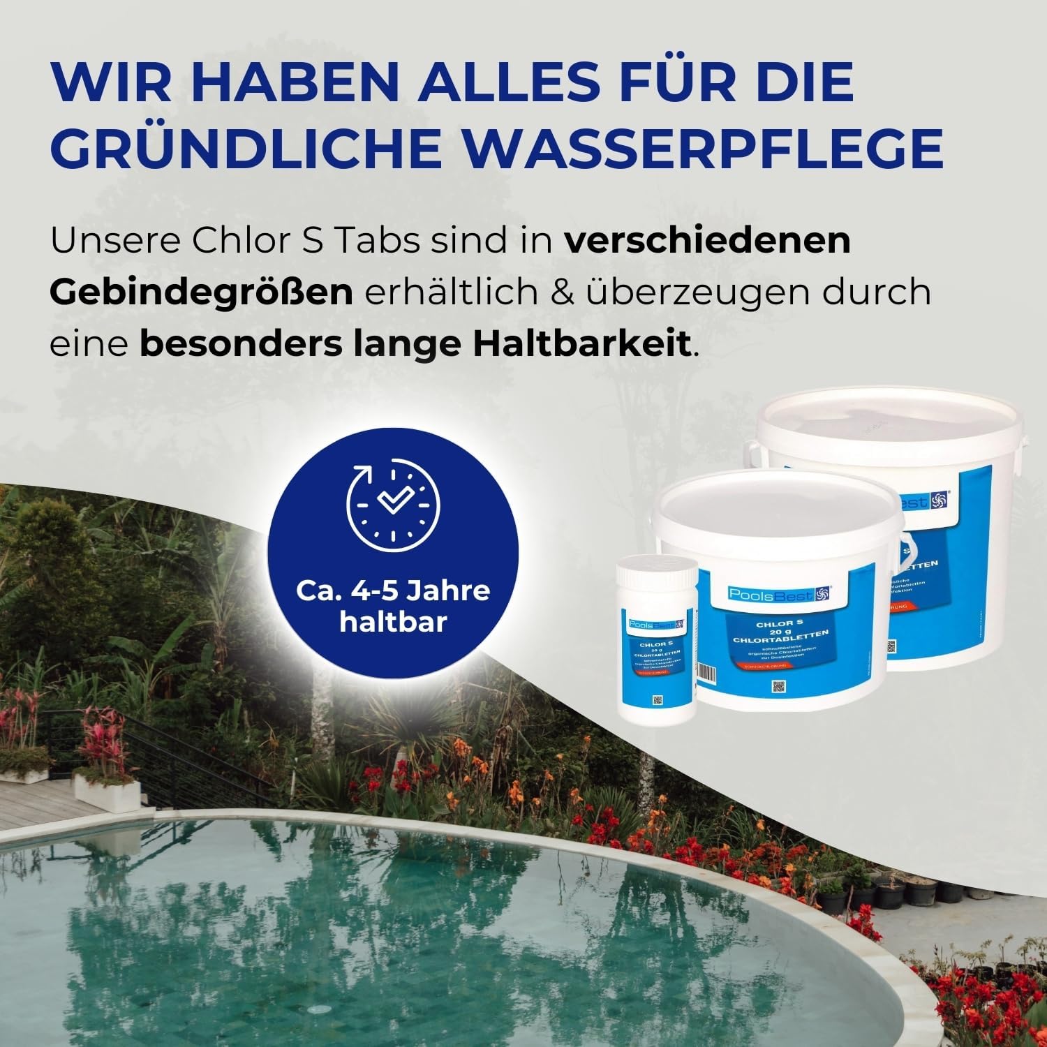🧼 Zubehör & Pflege – POOLSBEST® 3 kg Chlorine Tabs S 20 g Tablets – Quick Dissolving Chlorine Tablets – Chlorine Tabs Act Quickly Against Bacteria, Fungi and Viruses – Bild 8