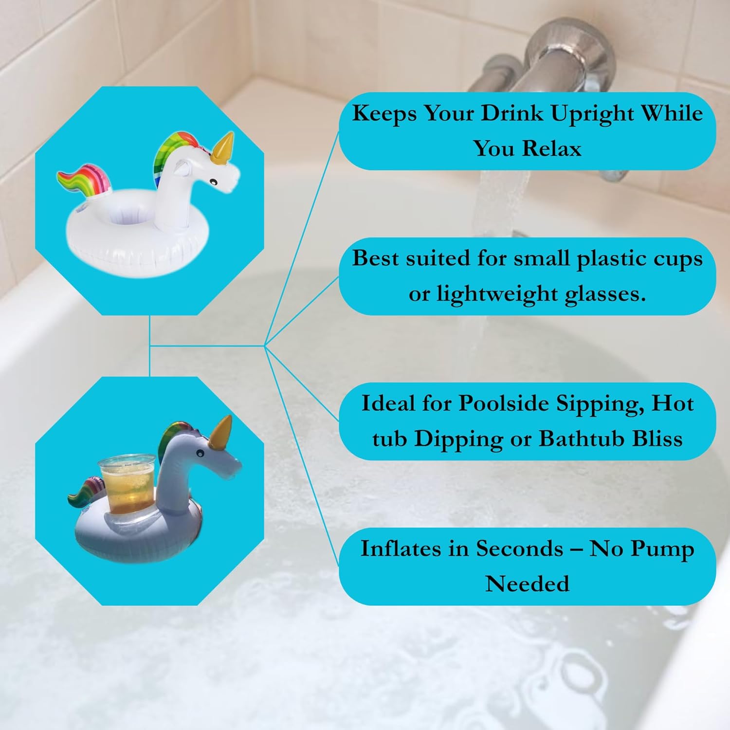 🎯 Whirlpool Gadgets – Inflatable Black Swan Hot Tub Cup Holder (No Ears) – Bild 3