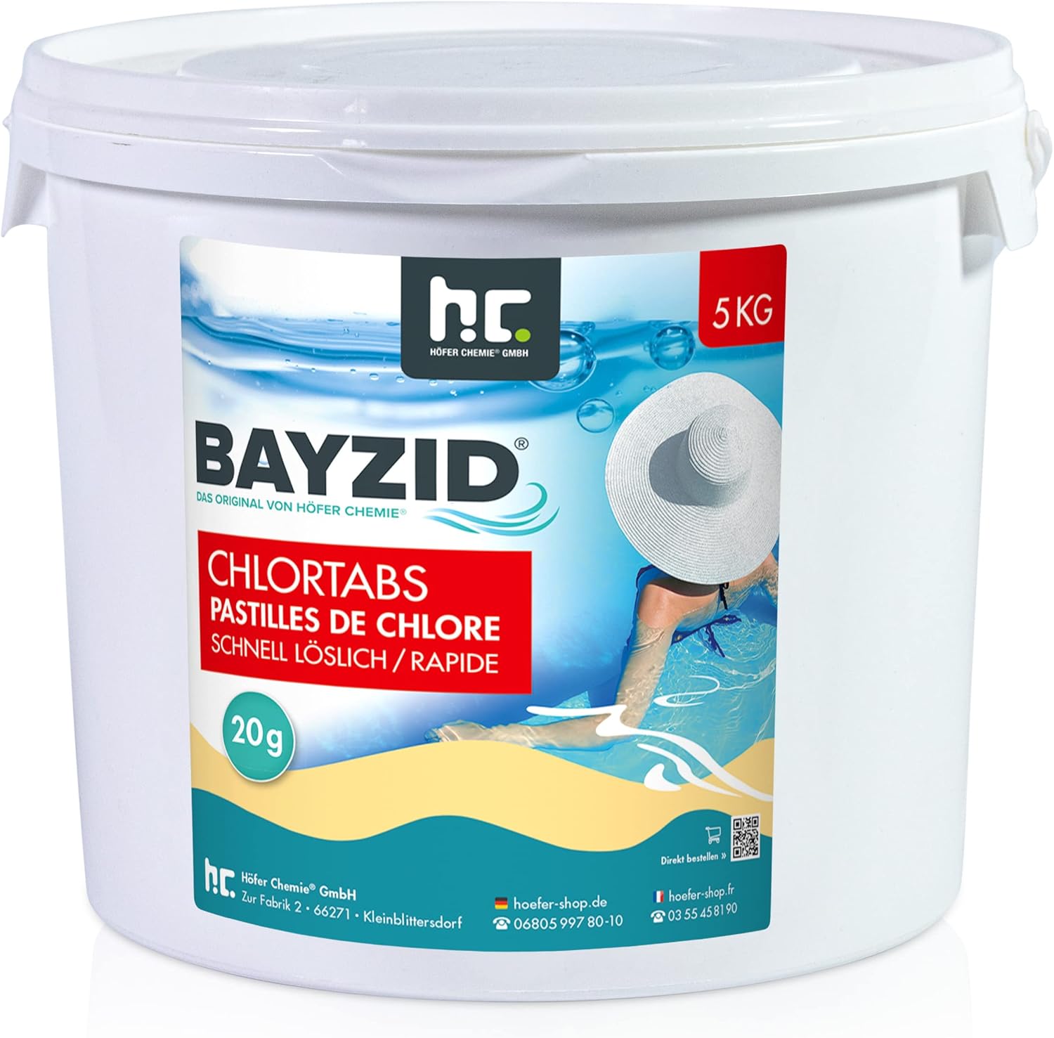 🧼 Zubehör & Pflege – Höfer Chemie 5 kg Highly Effective Pool Chlorine Tablets 20 g Bayzid Quick Dissolving with 56 % Active Chlorine Content for Pool & Swimming Pool