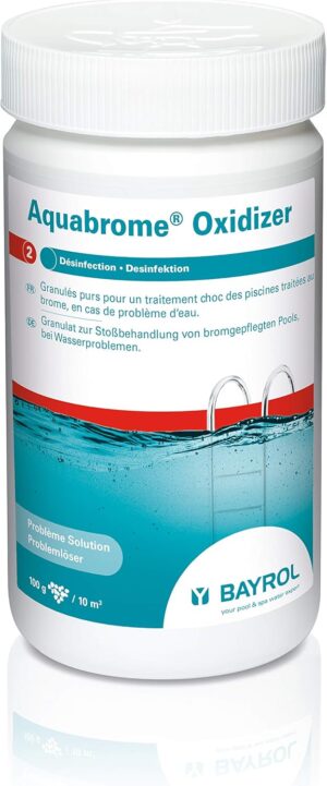 🧼 Zubehör & Pflege – BAYROL Aquabrome Oxidizer 1.25 kg - Granules for Shock Treatment in Water Problems of Bromine-Maintained Pools - Effective Bromine Booster - Single Reactivation of the Bromine Used