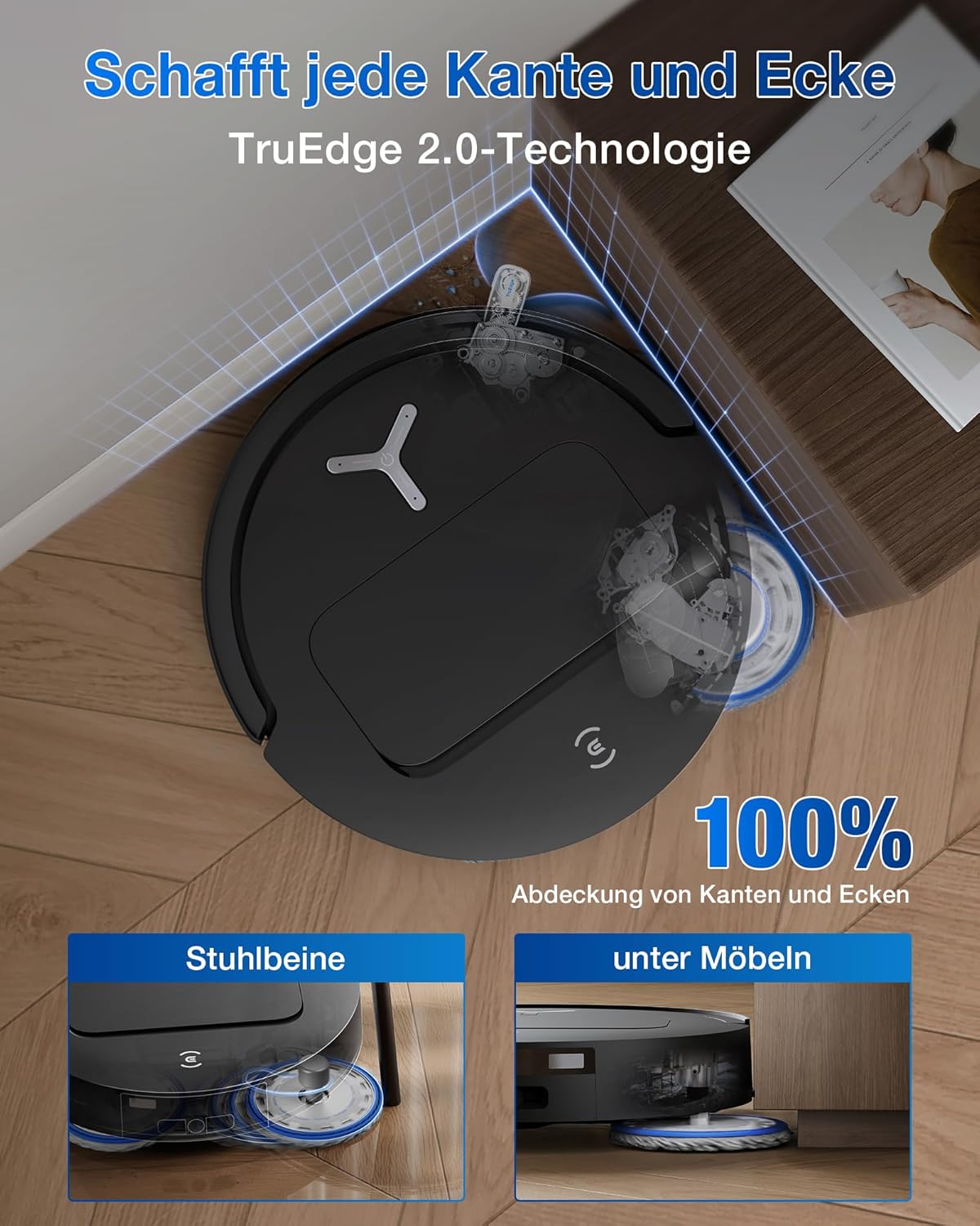 🧼 Zubehör & Pflege – ECOVACS DEEBOT T50 PRO Omni Gen2 Robot Vacuum Cleaner with Mop Function, Extended Side Brush and Mop, 21,000 Pa, Auto Addition of Cleaning Solution, Mop Wash with 75°C Hot Water, Ultra Thin 81 mm – Bild 3