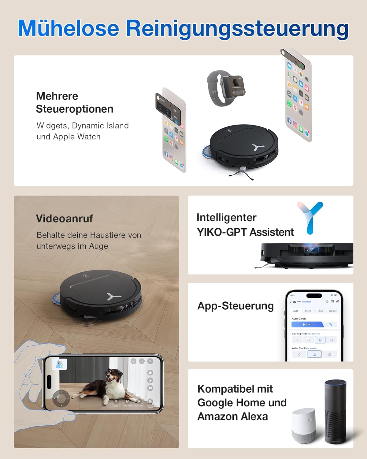 🧼 Zubehör & Pflege – ECOVACS DEEBOT T50 PRO Omni Gen2 Robot Vacuum Cleaner with Mop Function, Extended Side Brush and Mop, 21,000 Pa, Auto Addition of Cleaning Solution, Mop Wash with 75°C Hot Water, Ultra Thin 81 mm – Bild 9