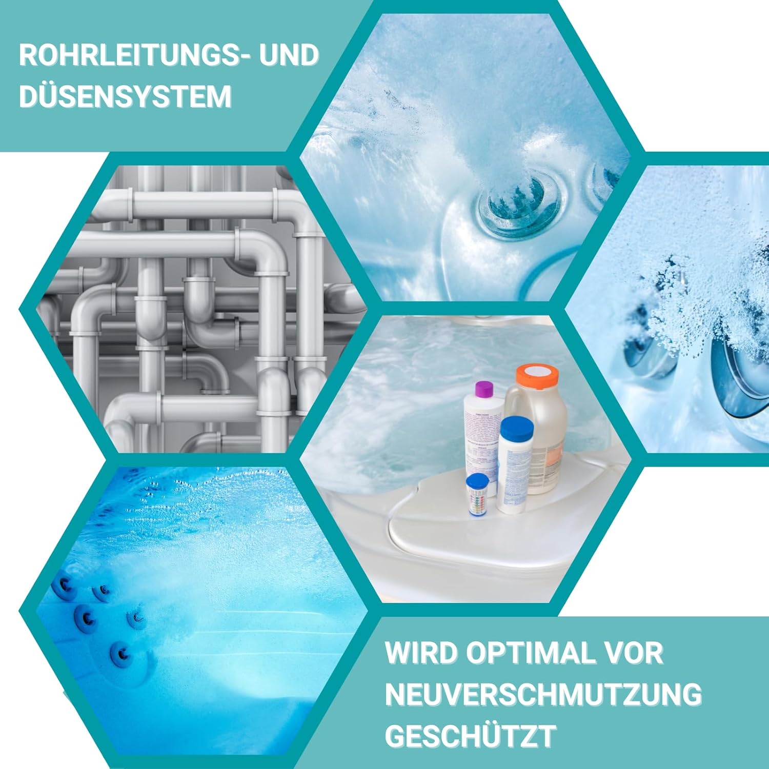 🧼 Zubehör & Pflege – HOTREGA Whirlpool Disinfectant 2-in-1 4 x 500 ml | Whirlpool Cleaner | Disinfects and Descales | Powerful Against Limescale Bacteria Viruses & Odours – Bild 5