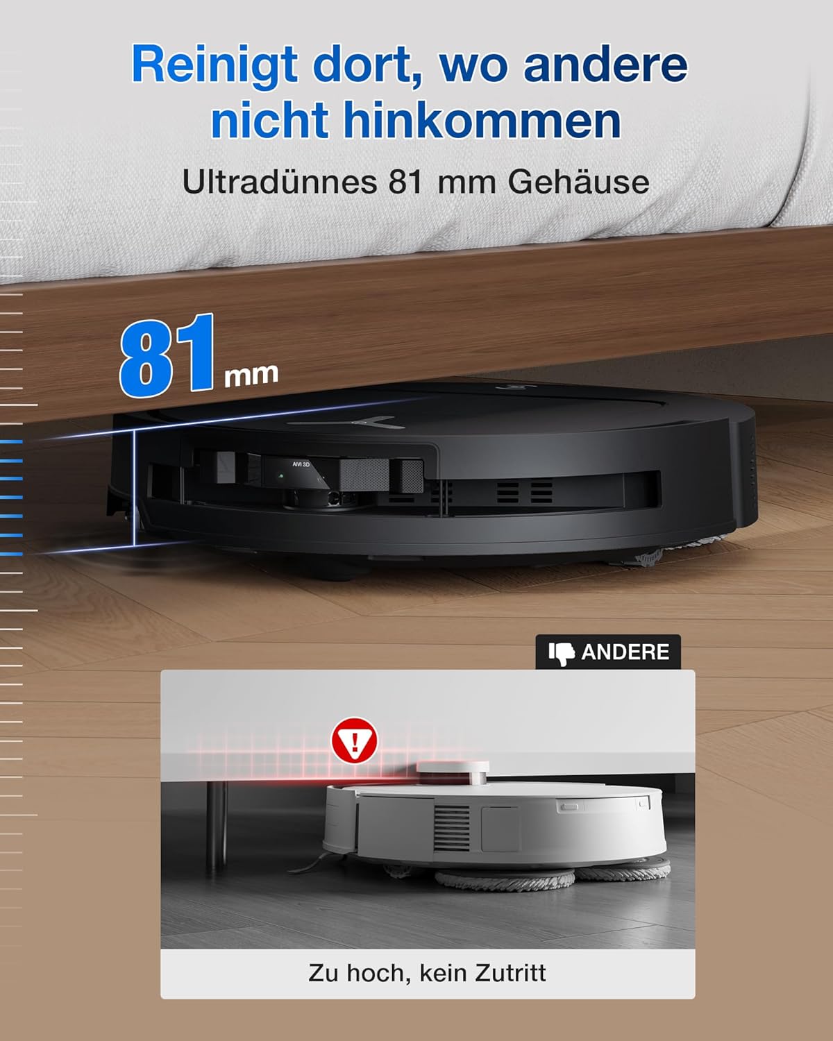🧼 Zubehör & Pflege – ECOVACS DEEBOT T50 PRO Omni Gen2 Robot Vacuum Cleaner with Mop Function, Extended Side Brush and Mop, 21,000 Pa, Auto Addition of Cleaning Solution, Mop Wash with 75°C Hot Water, Ultra Thin 81 mm – Bild 7