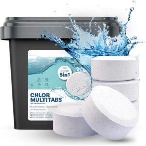 🧼 Zubehör & Pflege – Belko® Chlorine Tablets for Pools Multitabs 5 in 1-200 g Tabs Multi Chlorine Tablets - 5 kg with 5 Phase Care Effect for Safe and Clean Pool Care - Hygienic Pool Water