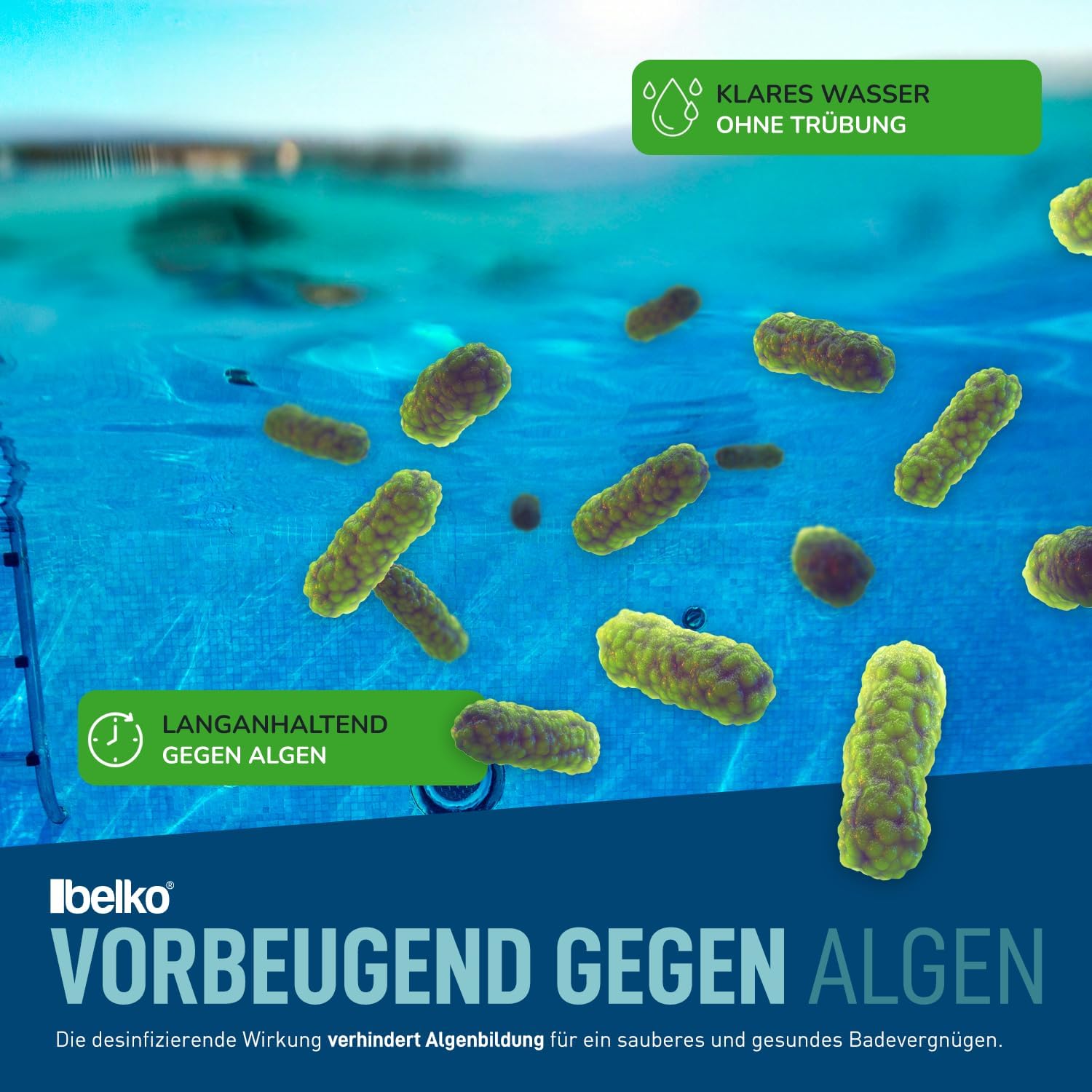 🧼 Zubehör & Pflege – Belko® Chlorine Tablets for Pools Multitabs 5 in 1-200 g Tabs Multi Chlorine Tablets - 5 kg with 5 Phase Care Effect for Safe and Clean Pool Care - Hygienic Pool Water – Bild 4