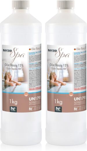 🧼 Zubehör & Pflege – Bayzid® Spa 2 x 1 kg Chlorine Liquid for Whirlpool Spa & Paddling Pools