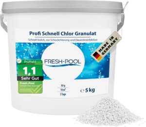 🧼 Zubehör & Pflege – Fresh-Pool Professional Fast Chlorine Granules, 56% Active Chlorine, 5 kg Including Dosing Cup – Pool Chlorine Granules | Clorgranulate Pool 5 kg | Chlorine Granules for Pool | Chlorine Pool |
