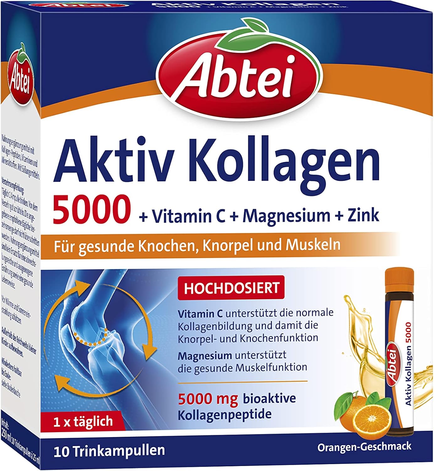 🧼 Zubehör & Pflege – Abtei Active Collagen 5000 Dietary Supplement for Healthy Bones, Cartilage and Muscles, with Vitamin C, Magnesium and Zinc, 1 x 10 Drinking Ampoules of 25 ml – Bild 7