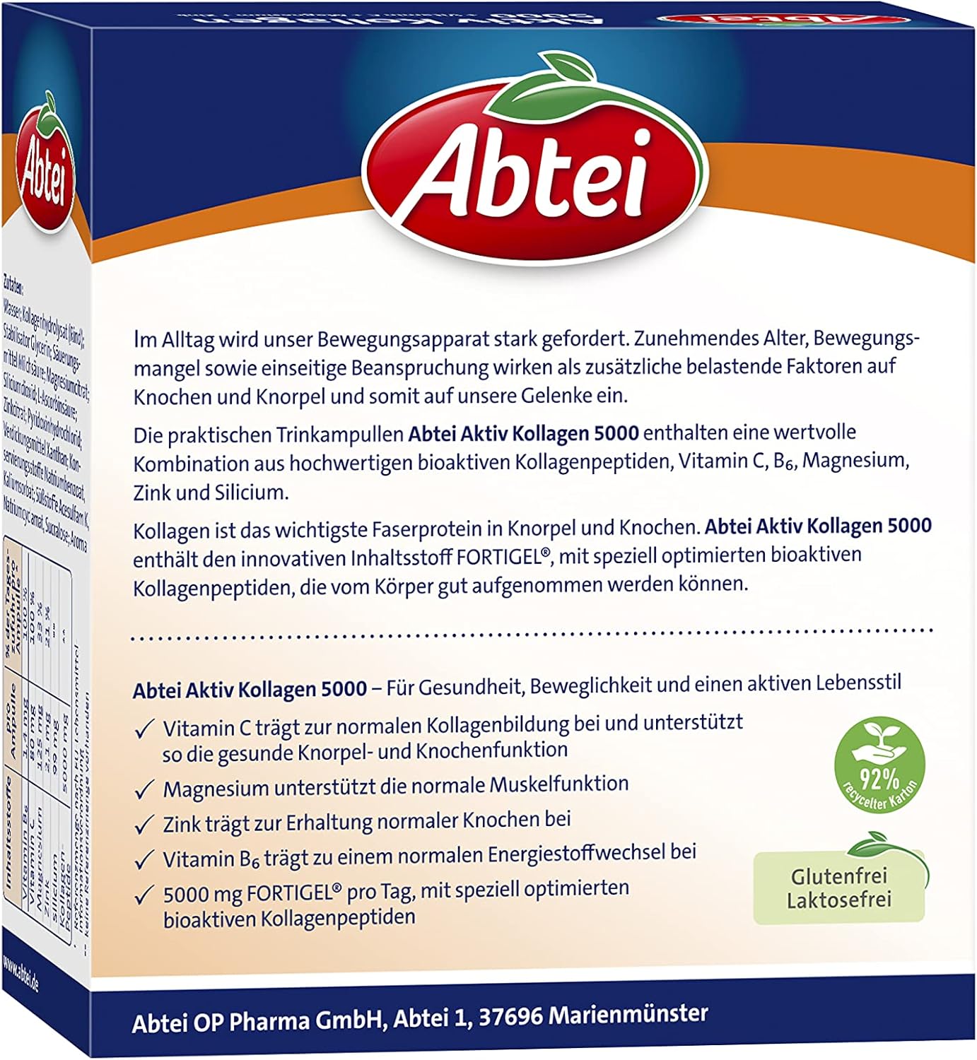 🧼 Zubehör & Pflege – Abtei Active Collagen 5000 Dietary Supplement for Healthy Bones, Cartilage and Muscles, with Vitamin C, Magnesium and Zinc, 1 x 10 Drinking Ampoules of 25 ml – Bild 10