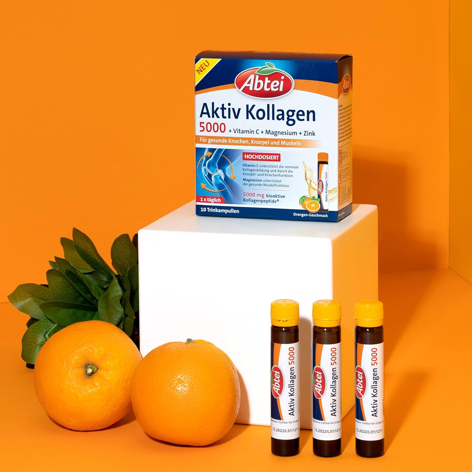 🧼 Zubehör & Pflege – Abtei Active Collagen 5000 Dietary Supplement for Healthy Bones, Cartilage and Muscles, with Vitamin C, Magnesium and Zinc, 1 x 10 Drinking Ampoules of 25 ml – Bild 2