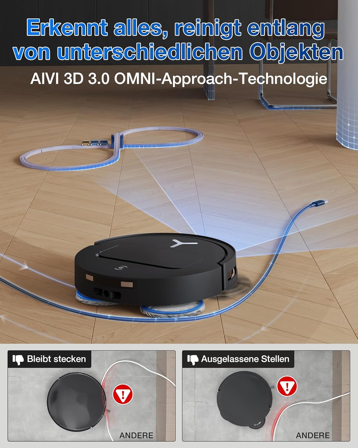 🧼 Zubehör & Pflege – ECOVACS DEEBOT T50 PRO Omni Gen2 Robot Vacuum Cleaner with Mop Function, Extended Side Brush and Mop, 21,000 Pa, Auto Addition of Cleaning Solution, Mop Wash with 75°C Hot Water, Ultra Thin 81 mm – Bild 4