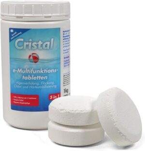 🧼 Zubehör & Pflege – Cristal E-Chlorine Multifunctional Tablets 200 g - 1 kg Pool Care with Long-Lasting Effect - 5 in 1 Chlorine Tablets for Crystal Clear Water