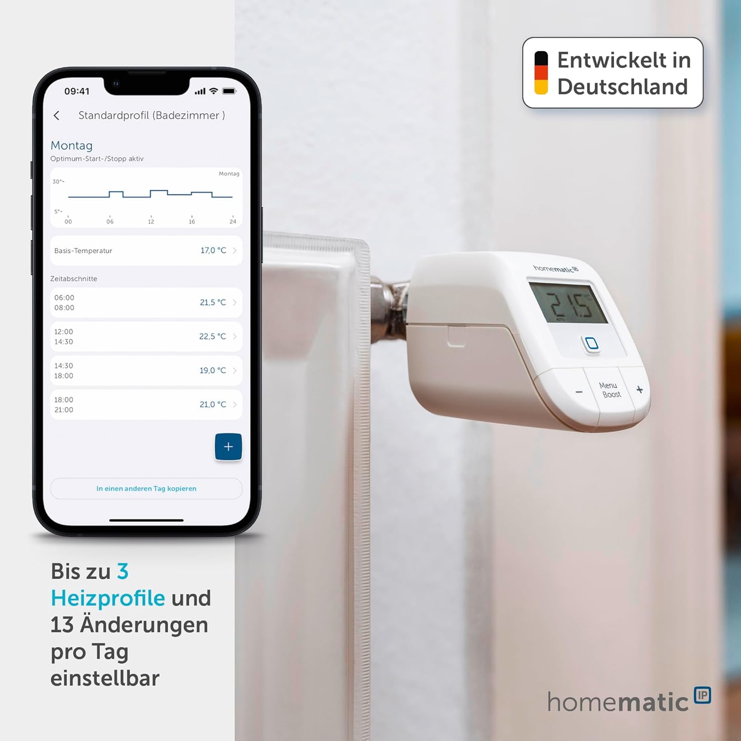 🧼 Zubehör & Pflege – Bundle of Homematic IP Smart Home Radiator Thermostat - Basic (2x), Digital Thermostat Heating, Control via App, Alexa, Google + Wall Thermostat - Basic, Digital Thermostat for Radiators – Bild 2