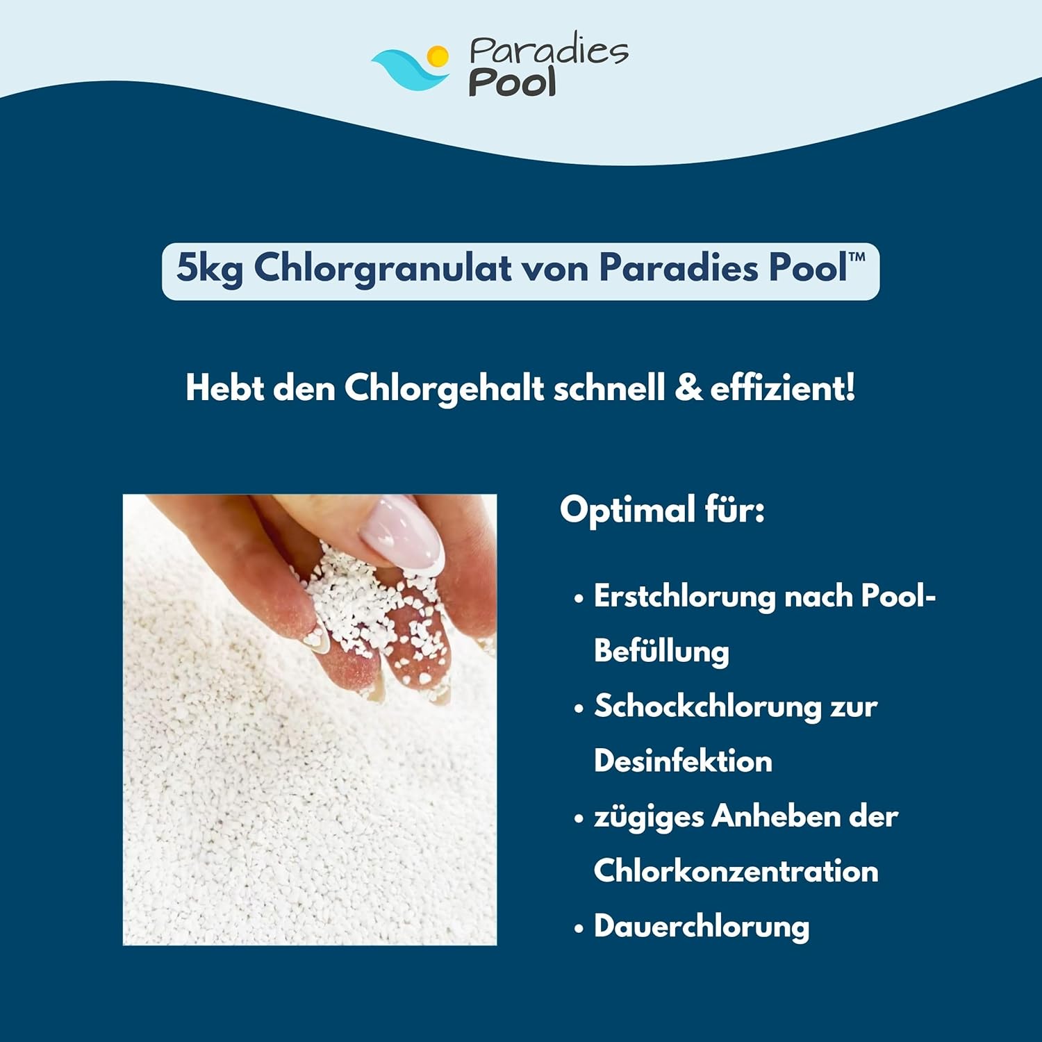 🧼 Zubehör & Pflege – Paradies Pool 5 kg Chlorine Granules Disinfectant for Pool, Quick Dissolving, Quality from Europe – Bild 3