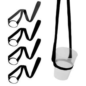 🎯 Whirlpool Gadgets – 4pcs Beer and Soft Drink Holder, Cup Holder with Straps 4, Reusable Beer Cup Holder for Festivals, Concerts and Outdoor Events, Cup Holder Black