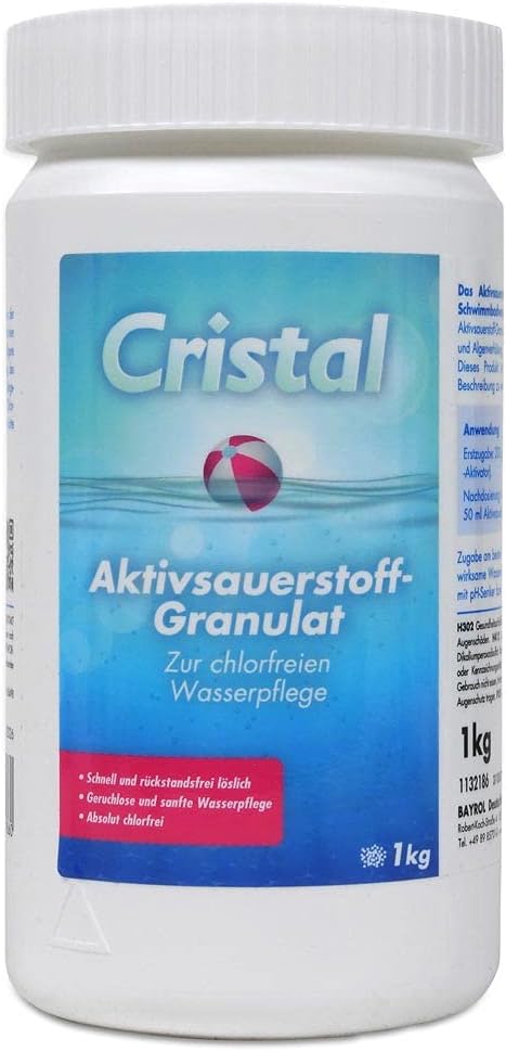 🧼 Zubehör & Pflege – Active Oxygen Granulate, 1.0 kg, Chlorine-Free Water Disinfection, Gentle and Odourless Alternative to Chlorine, Effective Water Disinfection, Requires Additional Cristal Active Oxygen Activator