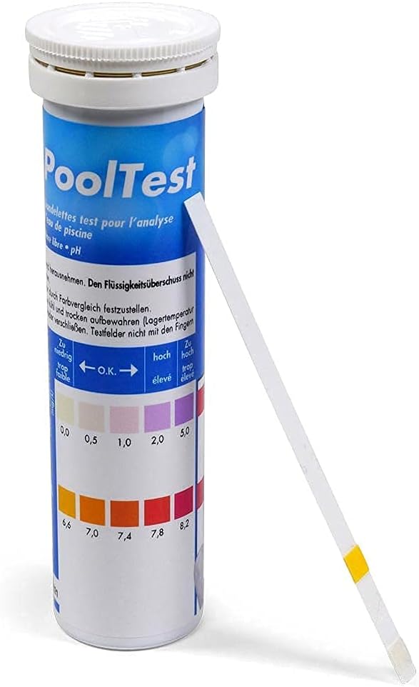 🧼 Zubehör & Pflege – POOL Total 3 in 1 Complete Care for Small Quick-Up Pools up to 10 m³ Disinfection and Algae Prevention for Mini Pools for One Month Especially Easy to Use Clear Effect pH Reducer Test Strips – Bild 9