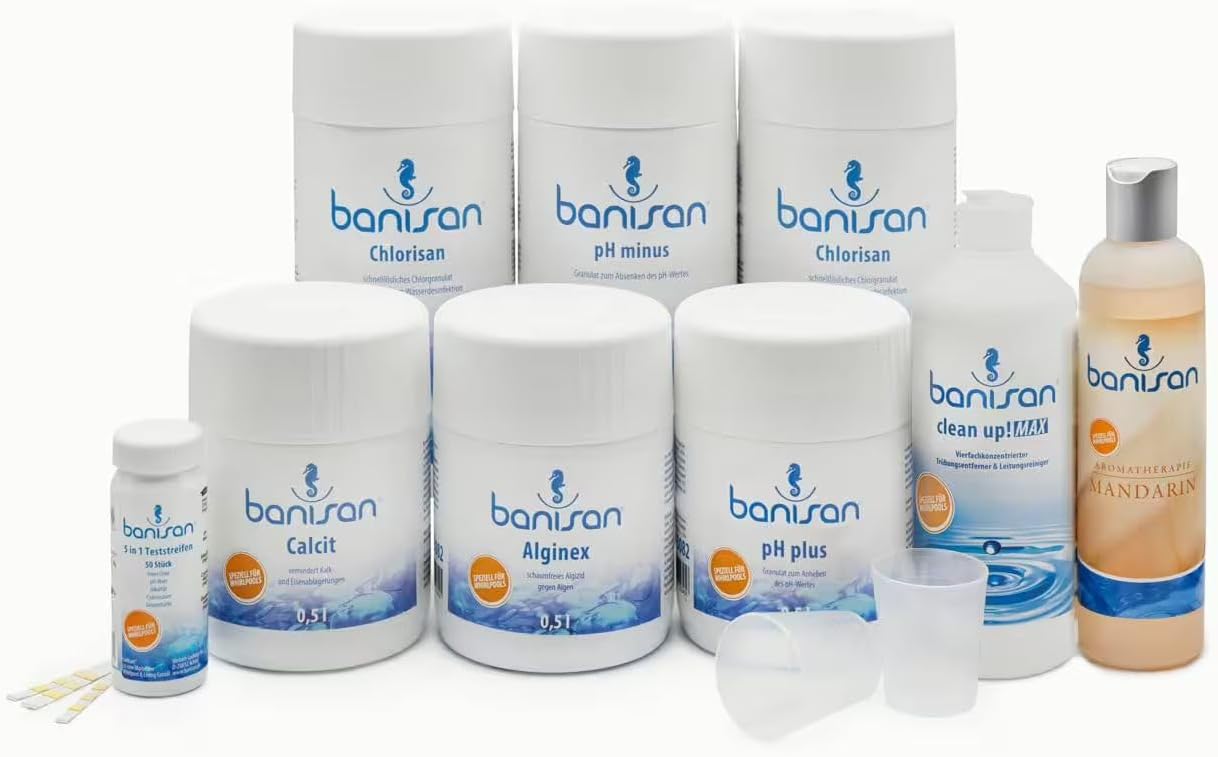 🧼 Zubehör & Pflege – 11 Piece Water Care Set - Water Care Set for Whirlpool (Bath Additive: Mandarin)