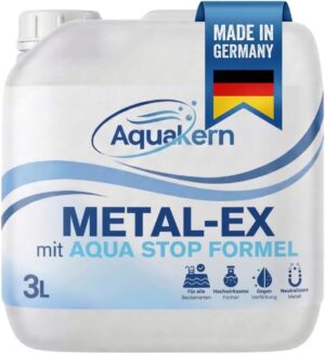 🧼 Zubehör & Pflege – Metal Ex Pool 3L [entfernt braunes Poolwasser] mit Aqua Stop-Formel | Schützt die Pooltechnik | entfernt Metall- & Kalkablagerungen an Wänden | Rostentferner Pool | Made in Germany