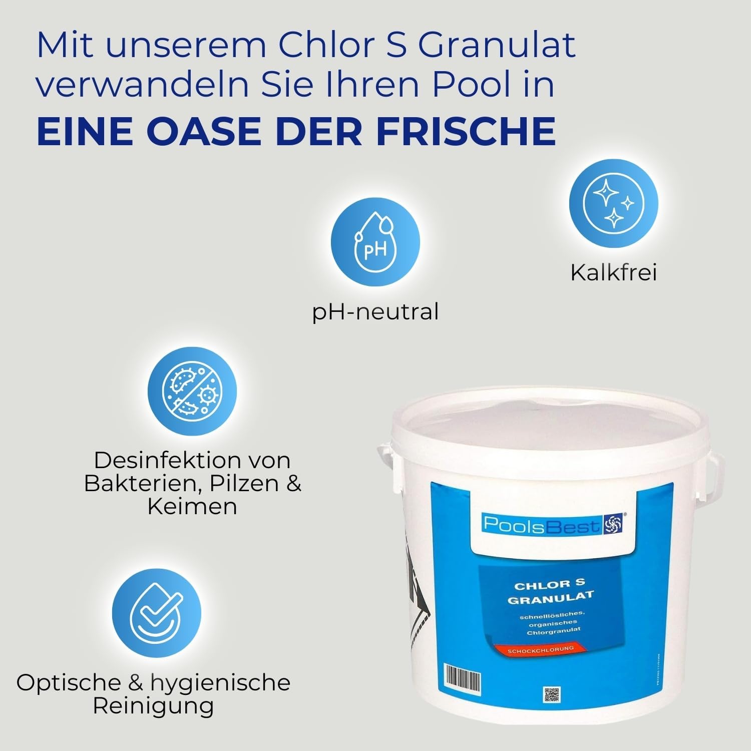 🧼 Zubehör & Pflege – Poolsbest Chlorine Granules S, 5 kg – Bild 5