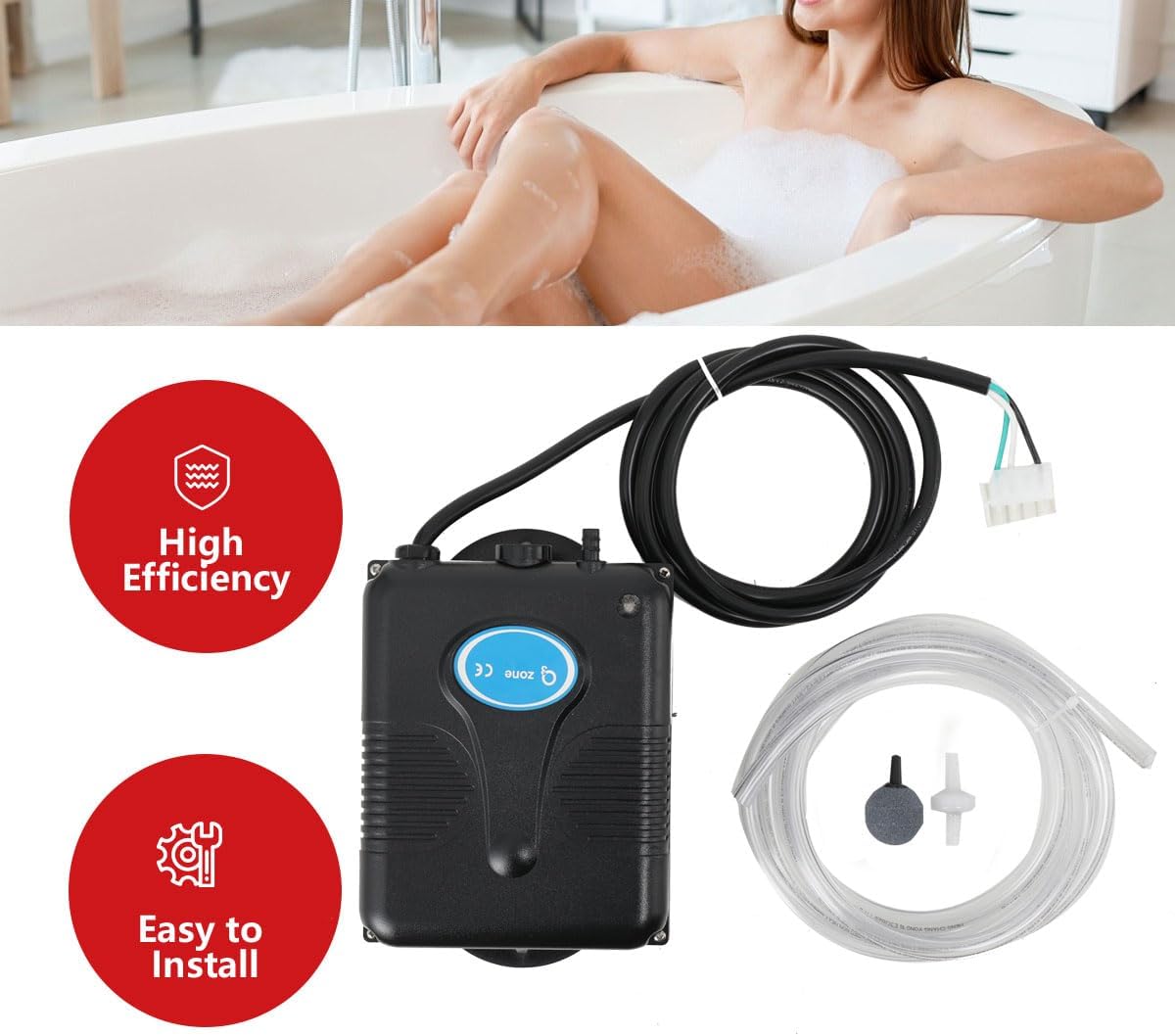 🧼 Zubehör & Pflege – Ozone Generator for Water and Air 200 mg/h Spa Ozone Generator Complete Replacement Set with Valve PVC Pipe for Whirlpool, Water, Vegetables, Fruit, Small Pools, Bathtubs – Bild 2