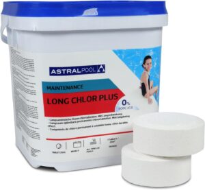 🧼 Zubehör & Pflege – Astral Pool Long Chlorine Plus 5 kg - 250 g Slow Dissolving Chlorine Tablets - Long-term Disinfection - Continuous Chlorination for Pool Water