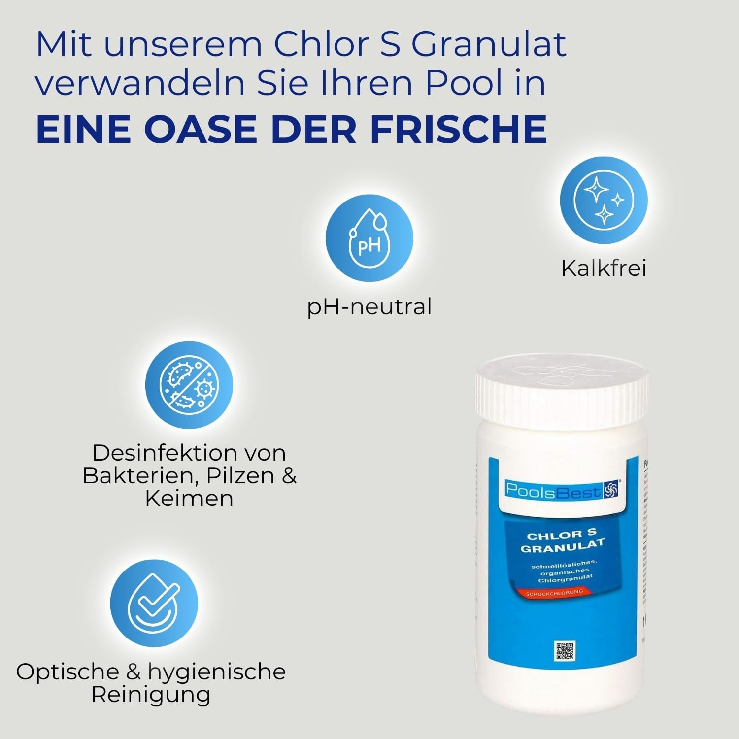 🧼 Zubehör & Pflege – Poolsbest Chlorine Granules S, chlorine granulate, 1 kg – Bild 5