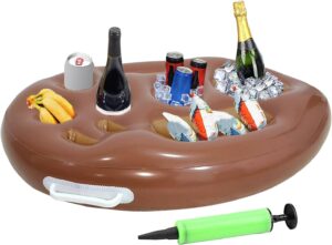 🎯 Whirlpool Gadgets – Pool Drink Holder 9 Holes Drink Organizer Large with Pump Foldable Tray for Outdoor Hot Tubs Deck Family Travel Birthday Picnic Pool Swimming Water Beach