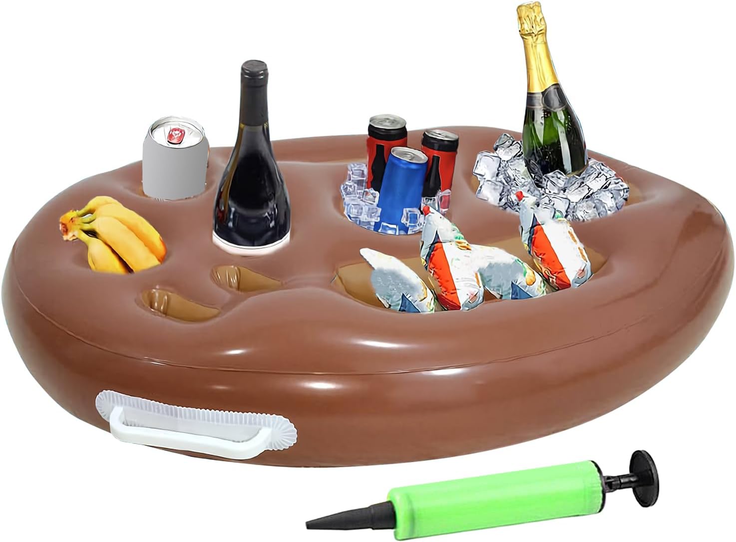 🎯 Whirlpool Gadgets – Pool Drink Holder 9 Holes Drink Organizer Large with Pump Foldable Tray for Outdoor Hot Tubs Deck Family Travel Birthday Picnic Pool Swimming Water Beach