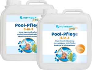 🧼 Zubehör & Pflege – HOTREGA Pool Care 3-in-1 Concentrate 2 x 2 Litres Algae Killer, Disinfection and Algae Prevention for Crystal Clear Water