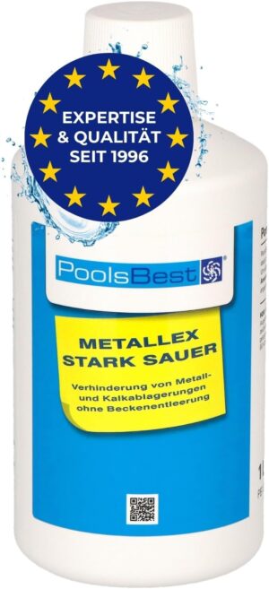 🧼 Zubehör & Pflege – PoolsBest MetallEx 1 Litre I Cleaner Against Limescale & Metal in the Pool I Pool Cleaner for Crystal Clear Pool Water I High-Quality Metal & Limescale Remover I Pool Cleaner Strong Acidic I Pool