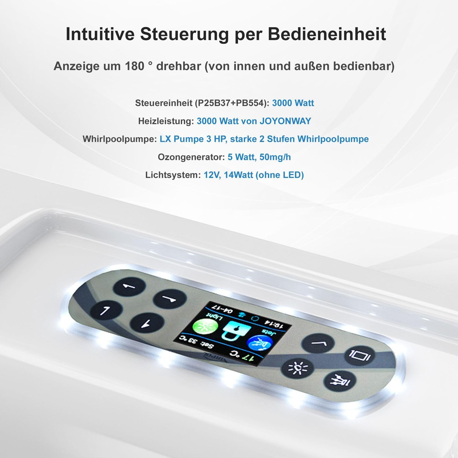 🧼 Zubehör & Pflege – Tronitechnik Elba Outdoor Whirlpool Spa Outdoor Whirlpool White 210 cm x 150 cm with Heating, Hydromassage, Sanitary Acrylic and Colour Light Therapy – Bild 7