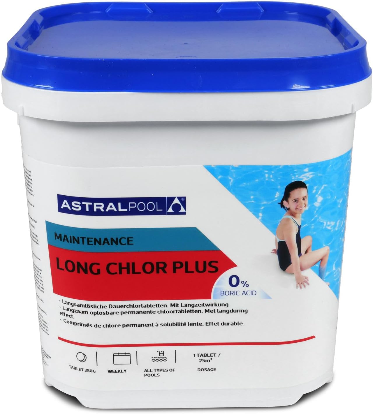 🧼 Zubehör & Pflege – Astral Pool Long Chlorine Plus 5 kg - 250 g Slow Dissolving Chlorine Tablets - Long-term Disinfection - Continuous Chlorination for Pool Water – Bild 9