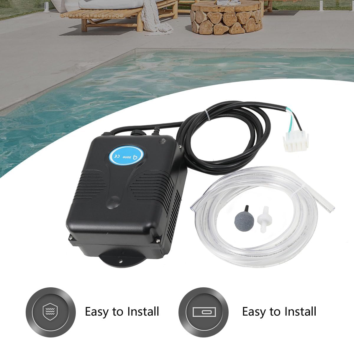 🧼 Zubehör & Pflege – Ozone Generator for Water and Air 200 mg/h Spa Ozone Generator Complete Replacement Set with Valve PVC Pipe for Whirlpool, Water, Vegetables, Fruit, Small Pools, Bathtubs – Bild 3