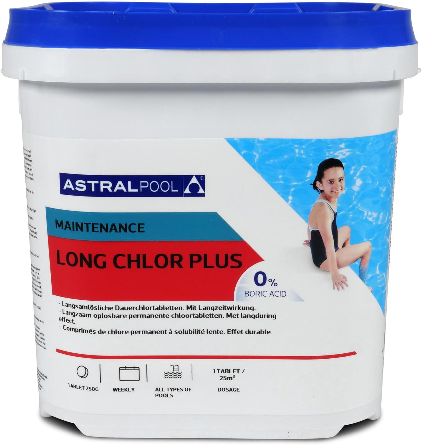 🧼 Zubehör & Pflege – Astral Pool Long Chlorine Plus 5 kg - 250 g Slow Dissolving Chlorine Tablets - Long-term Disinfection - Continuous Chlorination for Pool Water – Bild 6