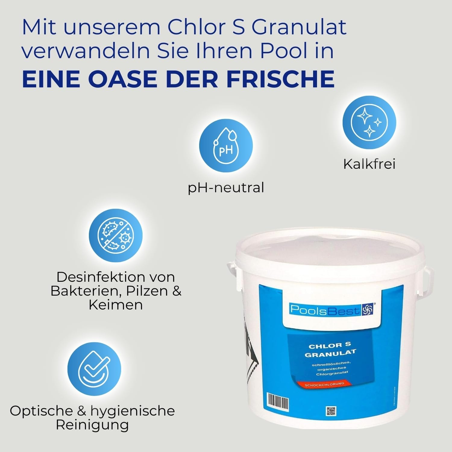 🧼 Zubehör & Pflege – Poolsbest Chlorine Granules S, 10 kg – Bild 5