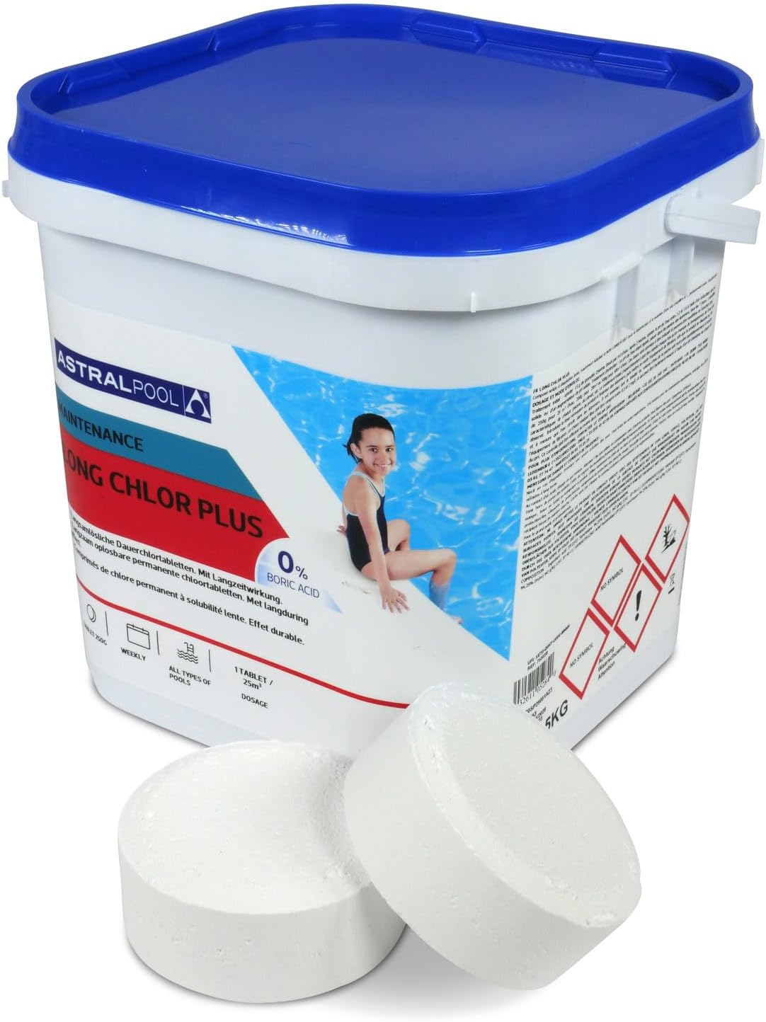 🧼 Zubehör & Pflege – Astral Pool Long Chlorine Plus 5 kg - 250 g Slow Dissolving Chlorine Tablets - Long-term Disinfection - Continuous Chlorination for Pool Water – Bild 7