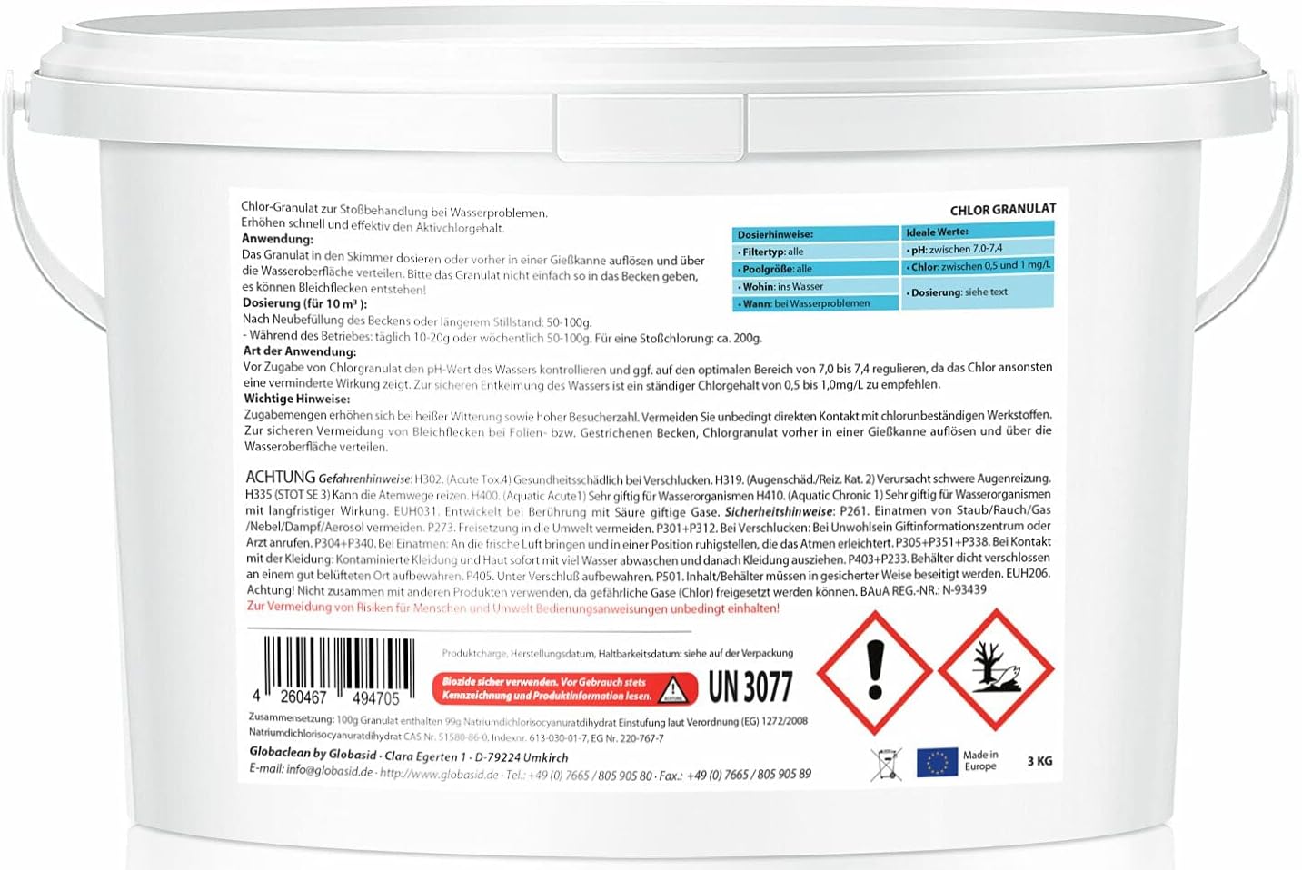 🧼 Zubehör & Pflege – 3 kg Chlorine Granules for Pool, Organic, Quick Shock Chlorine Granules for Shock Chlorination, Quick Dissolving Pools Swimming Pool – Bild 8