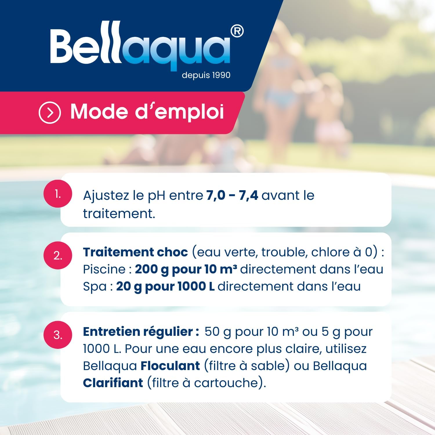 🧼 Zubehör & Pflege – Bellaqua Shock Chlorine Granules 1 kg - Chlorine Granules Fix - Chlorine Granules Pool Quick Disinfection, Water Disinfection Chlorine Organic - Quick Dissolving - Pool Chemistry, Water Cleaning, Pool – Bild 5