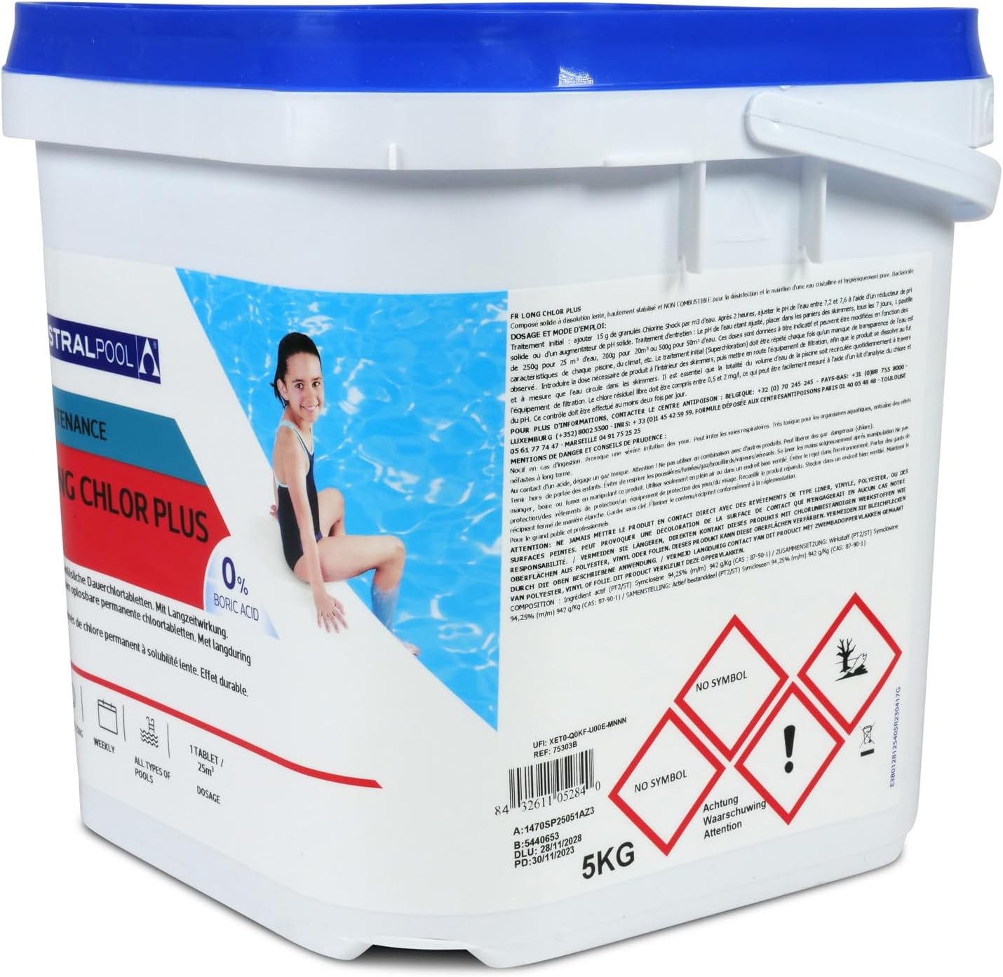 🧼 Zubehör & Pflege – Astral Pool Long Chlorine Plus 5 kg - 250 g Slow Dissolving Chlorine Tablets - Long-term Disinfection - Continuous Chlorination for Pool Water – Bild 8