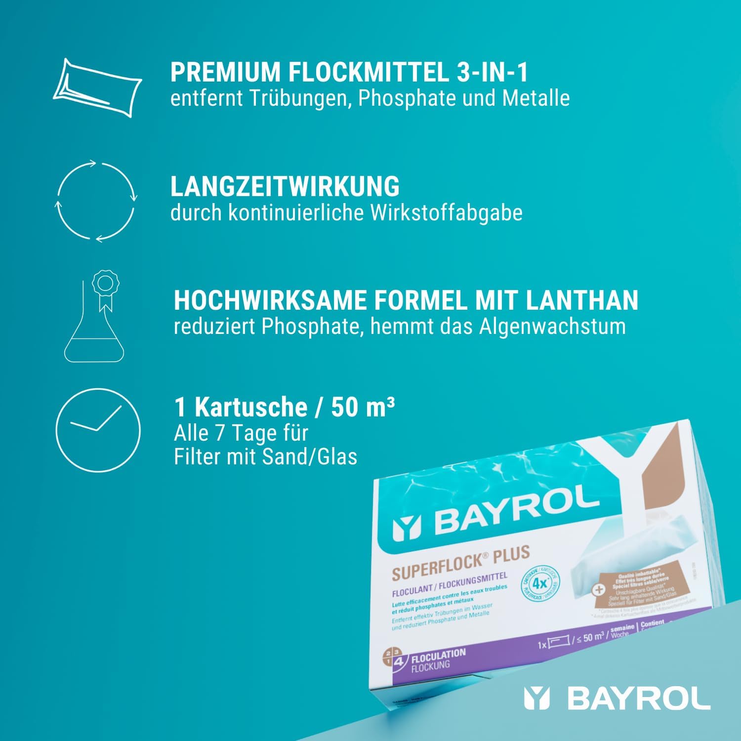 🧼 Zubehör & Pflege – Bayrol Superflock Plus 11 95292 Pool Flocculant 1 kg – Bild 5