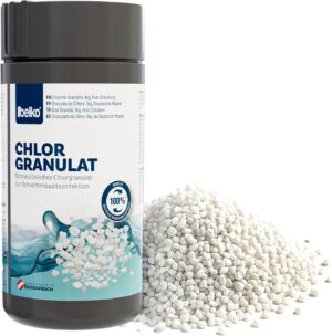 🧼 Zubehör & Pflege – Belko® Chlorine Granules for Pool 1 kg, Quick Dissolving for Quick Raising of Chlorine Content, Safe and Quick Disinfection - for Pools, Above Ground Pools, Hot Tubs, Paddling Pools