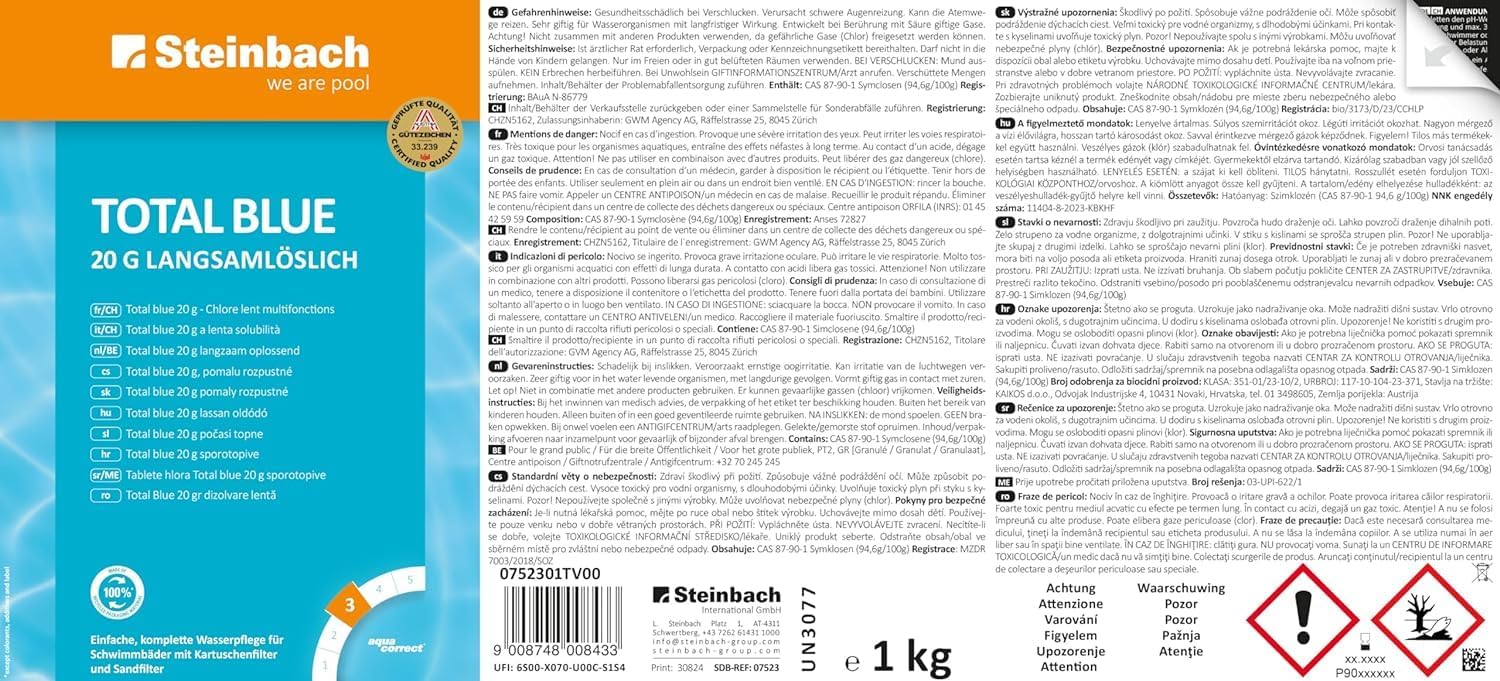 🧼 Zubehör & Pflege – Steinbach Pool Care Crystal Clear + Total Blue Starter Set Liquid 1 Litre with 50 Test Strip Kit Ideal for Water Control Pool Water Clean and Crystal Clear – Bild 8