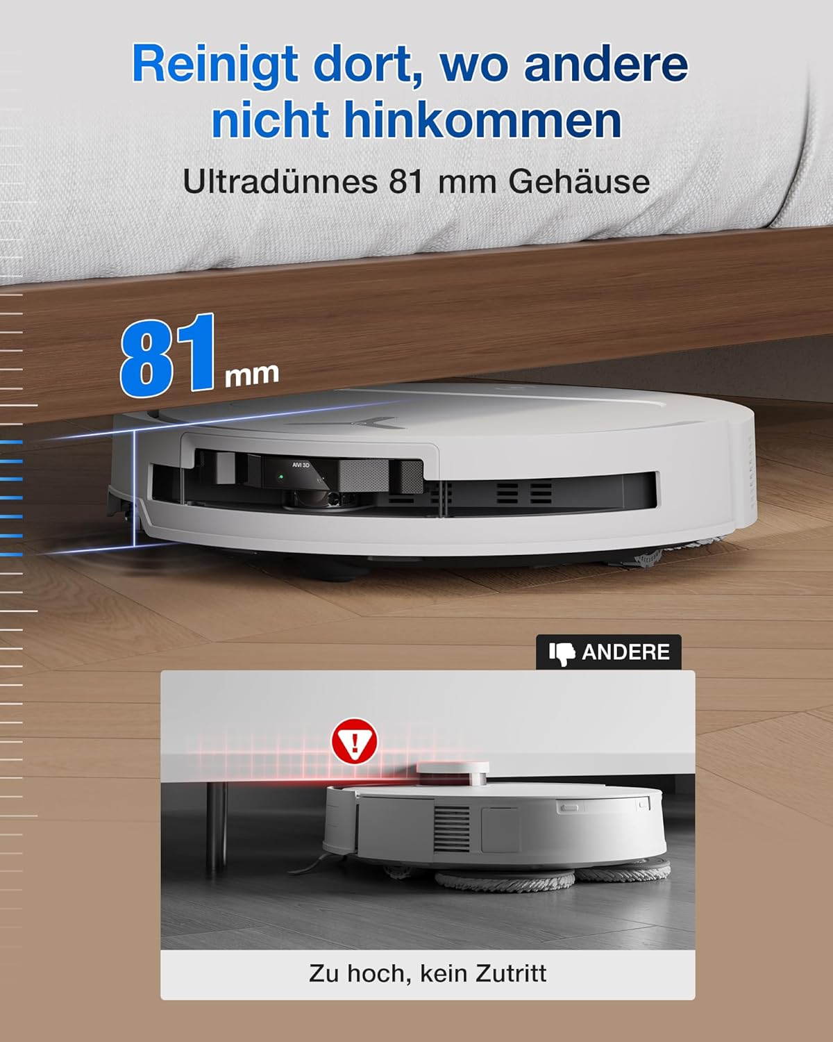 🧼 Zubehör & Pflege – ECOVACS DEEBOT T50 PRO Omni Gen2 Robot Vacuum Cleaner with Mop Function, Extended Side Brush and Mop, 21,000 Pa, Auto Addition of Cleaning Solution, Mop Wash with 75°C Hot Water, Ultra Thin 81 mm – Bild 7