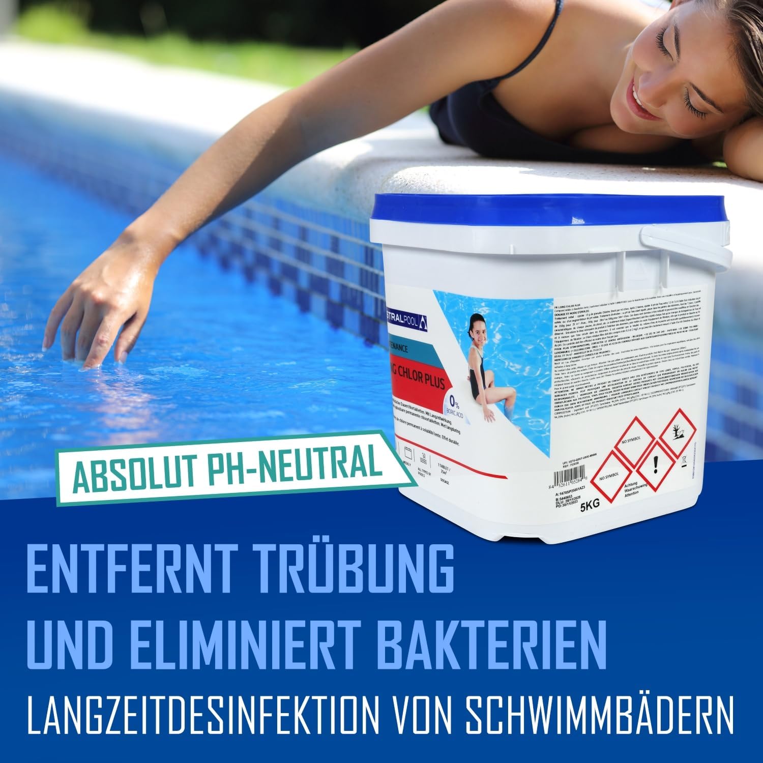 🧼 Zubehör & Pflege – Astral Pool Long Chlorine Plus 5 kg - 250 g Slow Dissolving Chlorine Tablets - Long-term Disinfection - Continuous Chlorination for Pool Water – Bild 5