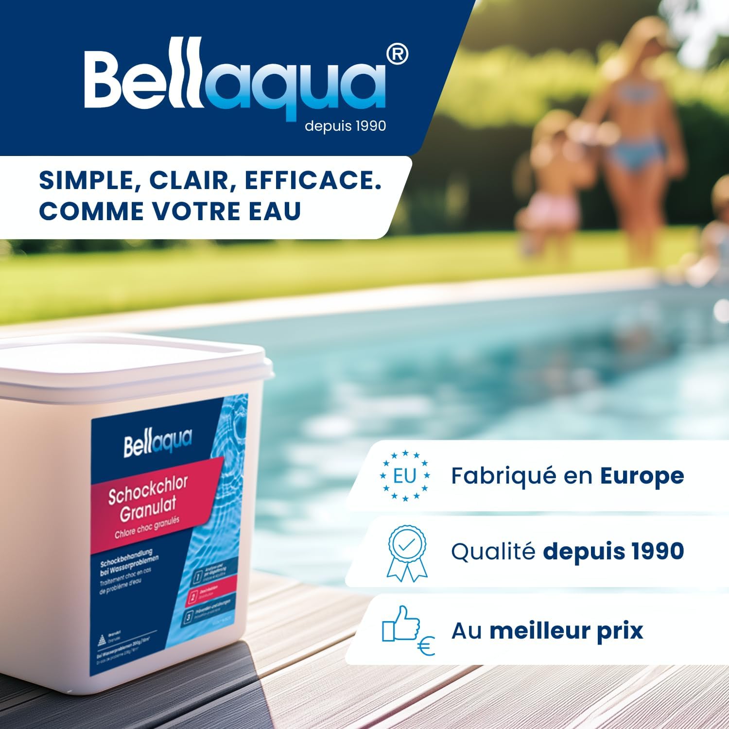 🧼 Zubehör & Pflege – Bellaqua Shock Chlorine Granules 1 kg - Chlorine Granules Fix - Chlorine Granules Pool Quick Disinfection, Water Disinfection Chlorine Organic - Quick Dissolving - Pool Chemistry, Water Cleaning, Pool – Bild 6