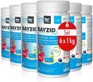 🧼 Zubehör & Pflege – Höfer Chemie 5-in-1 Multitabs Pool 20 g - 6 x 1 kg - Chlorine Tablets for Pool 20 g - 5-Phase Care & Cleaning - Made in Europe - For Crystal Clear Pool Water